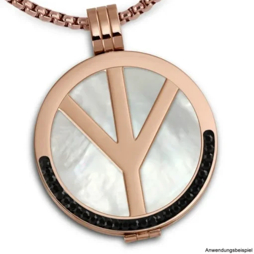 Amello Edelstahl Coin Peace rosegold für Coinsfassung Stahlschmuck ESC509E