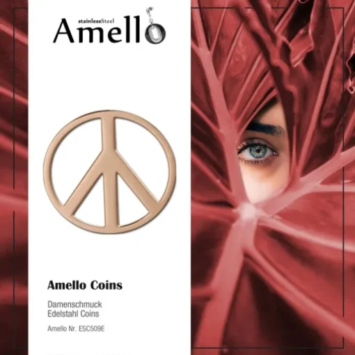 Amello Edelstahl Coin Peace rosegold für Coinsfassung Stahlschmuck ESC509E