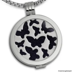 Amello Edelstahl Coin Schmetterling silber für Coinsfassung Schmuck ESC503J