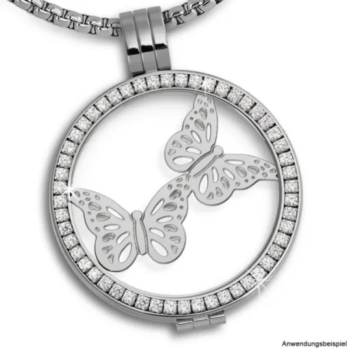 Amello Edelstahl Coin Schmetterlinge für Coinsfassung Stahlschmuck ESC522J