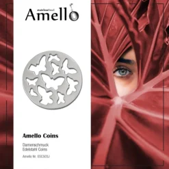 Amello Edelstahl Coin Schmetterling silber für Coinsfassung Schmuck ESC503J