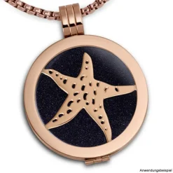 Amello Edelstahl Coin Seestern rosegold für Coinsfassung Stahlschmuck ESC510E