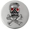 Amello Edelstahl Coin Totenkopf Silber Zirkonia rot Edelstahlschmuck ESC530J