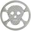 Amello Edelstahl Coin Totenkopf Silber für Coinsfassung Stahlschmuck ESC512J