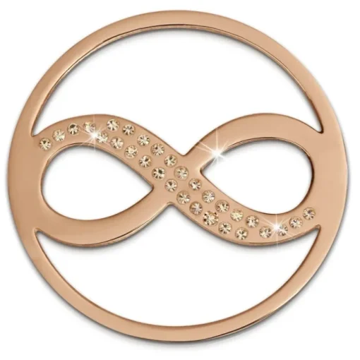 Amello Edelstahl Coin Unendlich rosegold Zirkonia rose Stahlschmuck ESC511E