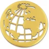 Amello Edelstahl Coin Weltkugel gold für Coinsfassung Stahlschmuck ESC517Y