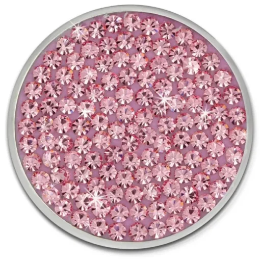 Amello Edelstahl Coin Zirkonia rosa für Coinsfassung Edelstahlschmuck ESC301A