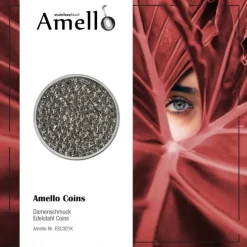 Amello Edelstahl Coin Zirkonia grau für Coinsfassung Edelstahlschmuck ESC301K