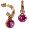 Amello Edelstahl Creole rosegold Zirkonias Zirkonia fuchsia ESOS51P