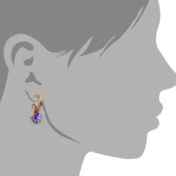 Amello Edelstahl Creole rosegold Zirkonias Zirkonia lila ESOS51V