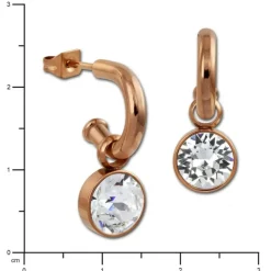 Amello Edelstahl Creole rosegold Zirkonias Zirkonia weiß ESOS51W