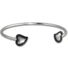Amello Edelstahl Keramik Armreifen Herz schwarz Damen Stahlschmuck ESAX26S5