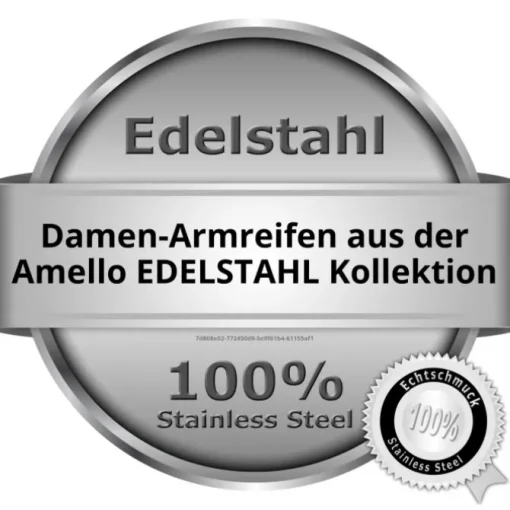 Amello Edelstahl Keramik Armreifen Herz schwarz Damen Stahlschmuck ESAX26S5