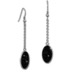 Amello Edelstahl Ohrhänger Oval Zirkonia Kristalle schwarz Ohrring ESOS09S