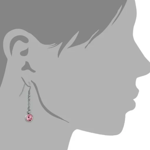 Amello Edelstahl Ohrhänger rund Zirkonias rosa Ohrring ESOS06A