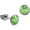 Amello Edelstahl Ohrstecker rund Zirkonias hellgrün Ohrring ESOS07L