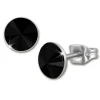 Amello Edelstahl Ohrstecker schwarz rund Zirkonia Damen Ohrringe ESOS11S
