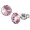Amello Edelstahl Ohrstecker rosa rund Zirkonia Damen Ohrringe ESOS11A