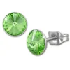 Amello Edelstahl Ohrstecker hellgrün rund Zirkonia Damen Ohrringe ESOS11L