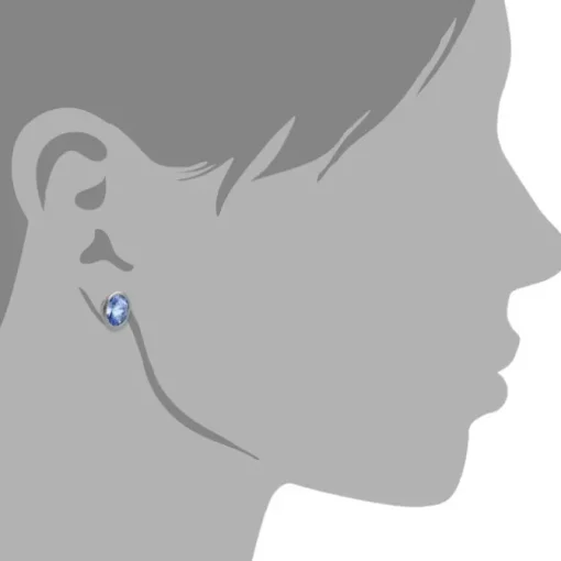 Amello Edelstahl Ohrstecker rund Zirkonias hellblau Ohrring ESOS07H