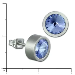 Amello Edelstahl Ohrstecker Zirkonias hellblau Ohrring ESOS03H