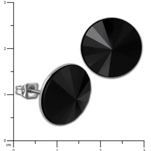Amello Edelstahl Ohrstecker Kegel Zirkonias schwarz Ohrring ESOS10S
