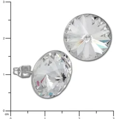 Amello Edelstahl Ohrstecker Kegel Zirkonias weiß Ohrring ESOS10W