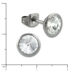 Amello Edelstahl Ohrstecker rund Zirkonias weiß Ohrring ESOS07W