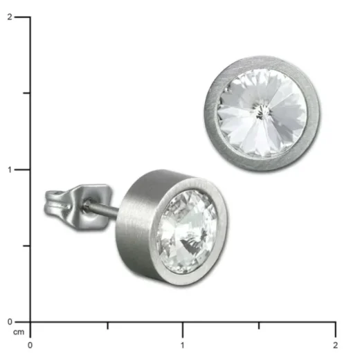 Amello Edelstahl Ohrstecker rund Zirkonias weiß Ohrring ESOS03W