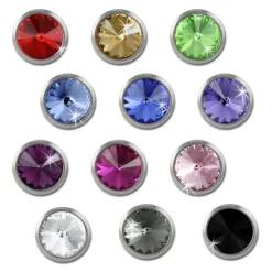 Amello Edelstahl Ohrstecker rund Zirkonias lila Ohrring ESOS07V