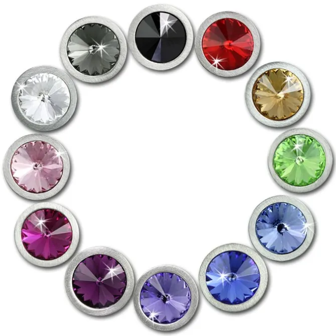 Amello Edelstahl Ohrstecker rund Zirkonias rosa Ohrring ESOS03A