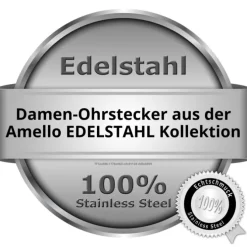 Amello Edelstahl Ohrstecker fuchsia rund Zirkonia Damen Ohrringe ESOS11P