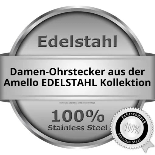 Amello Edelstahl Ohrstecker schwarz rund Zirkonia Damen Ohrringe ESOS11S