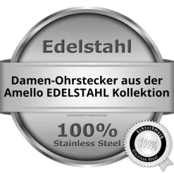 Amello Edelstahl Ohrstecker rund Zirkonias weiß Ohrring ESOS07W
