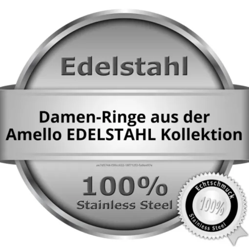 Amello Edelstahl Ring Keramik Zirkonia Gr.56 Edelstahlschmuck ESRX32S56