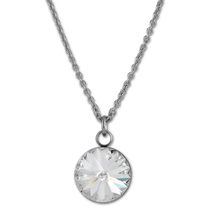 Amello Edelstahl Schmuckset Ohrring, Kette Zirkonias weiß ESSS04W