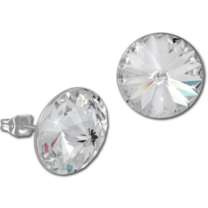 Amello Edelstahl Schmuckset Ohrring, Kette Zirkonias weiß ESSS04W