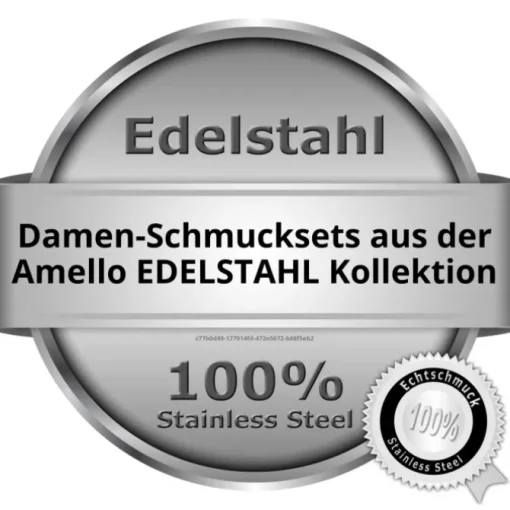 Amello Edelstahl Schmuckset Ohrringe & Armband Zirkonia Glitzer weiß ESSS03W