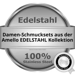 Amello Edelstahl Schmuckset Ohrring, Kette Zirkonias weiß ESSS04W