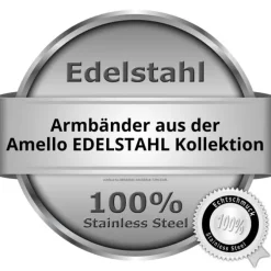 Amello Edelstahlarmband Karo Herren Damen Unisex Armband ESA505S