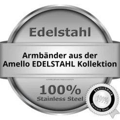Amello Edelstahlarmband Karos Herren Damen Unisex Armband ESA506S