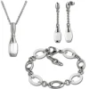 Amello Edelstahlschmuckset Kegel Keramik Kette, Armband, Ohrring ESSX15W