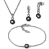 Amello Edelstahlschmuckset Keramik Zirkonia Kette, Armband, Ohrring ESSX35S