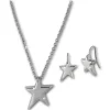 Amello Edelstahlschmuckset Stern Kette, Ohrring Stainless Steel Damen ESSX18J