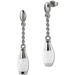 Amello Edelstahlschmuckset Kegel Keramik Kette, Armband, Ohrring ESSX15W