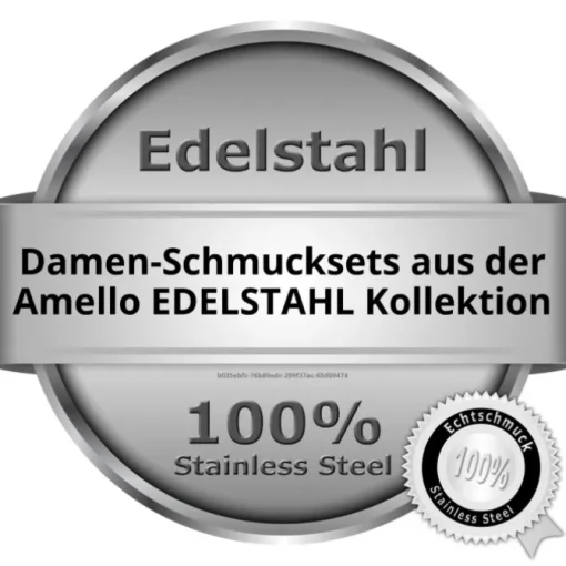 Amello Edelstahlschmuckset Keramik Blümchen weiß Kette, Ohrring ESSX41W