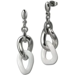 Amello Edelstahlschmuckset Keramik Kette, Armband, Ohrring ESSX06W