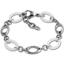 Amello Edelstahlschmuckset Kegel Keramik Kette, Armband, Ohrring ESSX15W