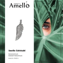 Amello Flügel Kettenanhänger Edelstahlschmuck Engelsflügel ESHS51J