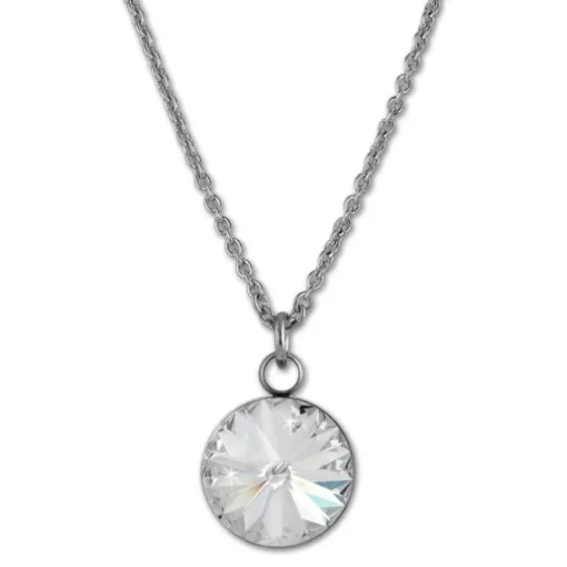 Amello Halskette Kegel Zirkonias weiß Damen Stahlschmuck ESKS01W
